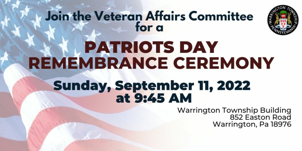 Patriot's Day Remberance @ Warrington Township Administration Building