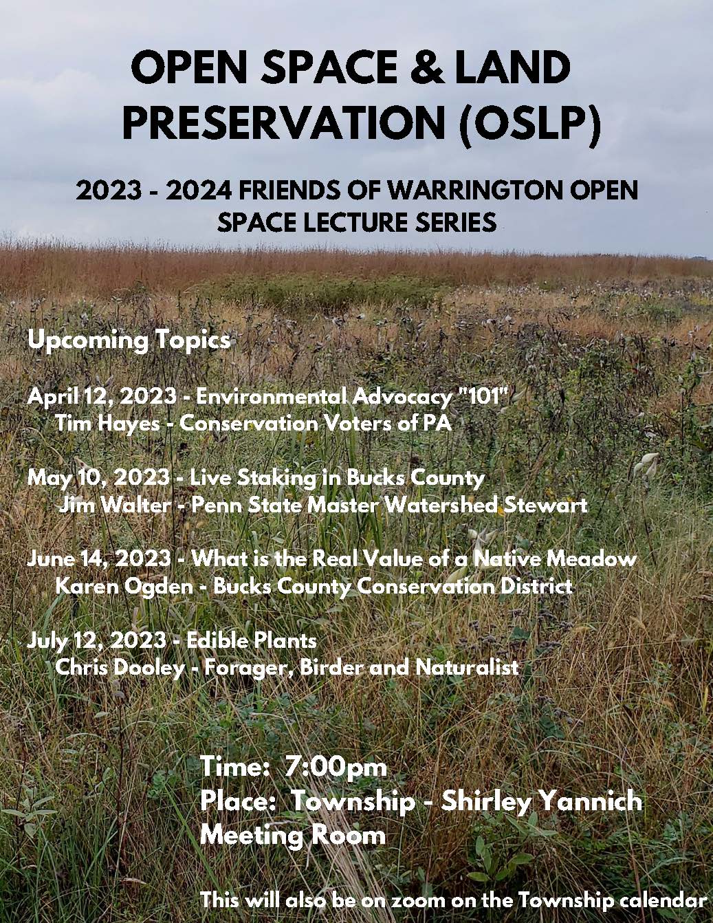 Open Space & Land Preservation: Friends of Warrington Open Space Lecture Series @ Warrington Township Administration Building
