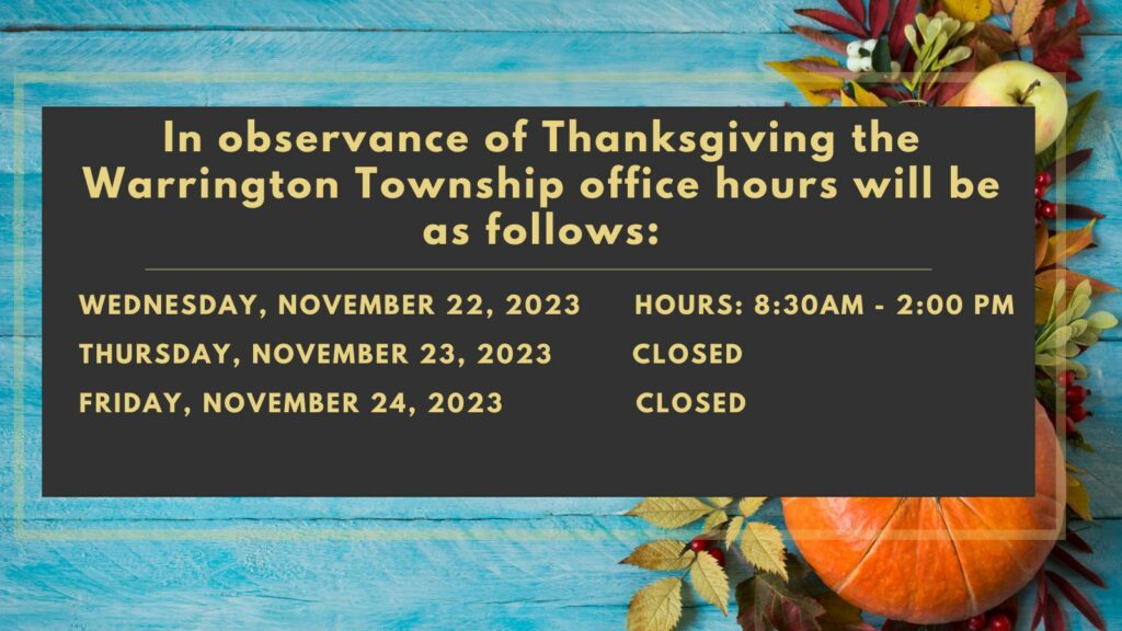 Township Office Hours Modified: Closing at 2:00 PM
